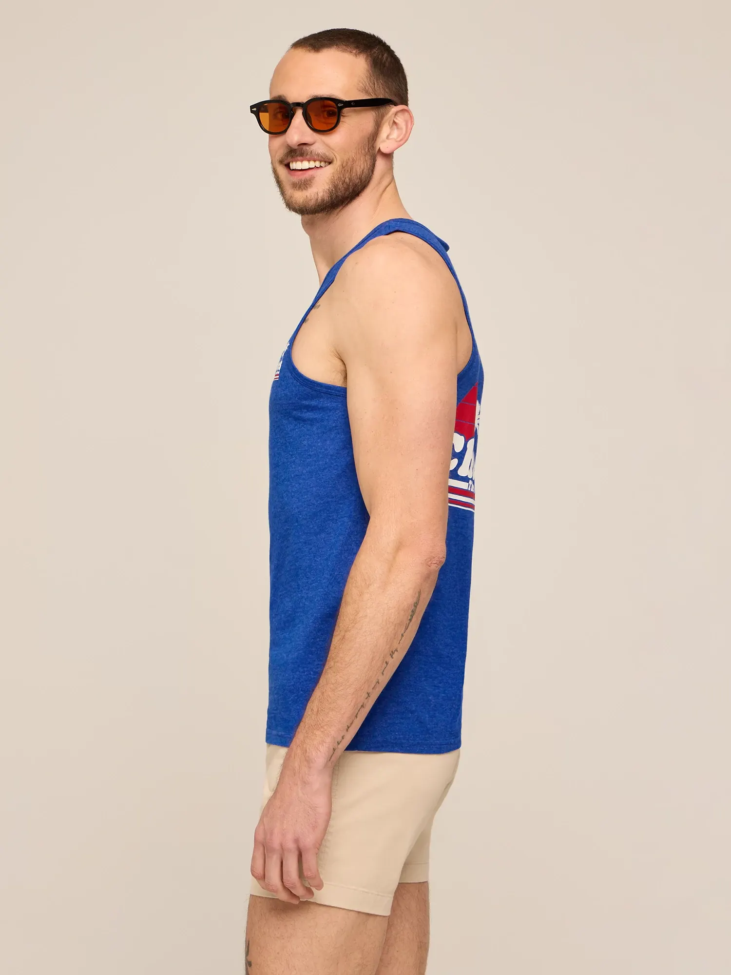 The Ol' College Try (Non Pocket Graphic Tank)- Dark Blue