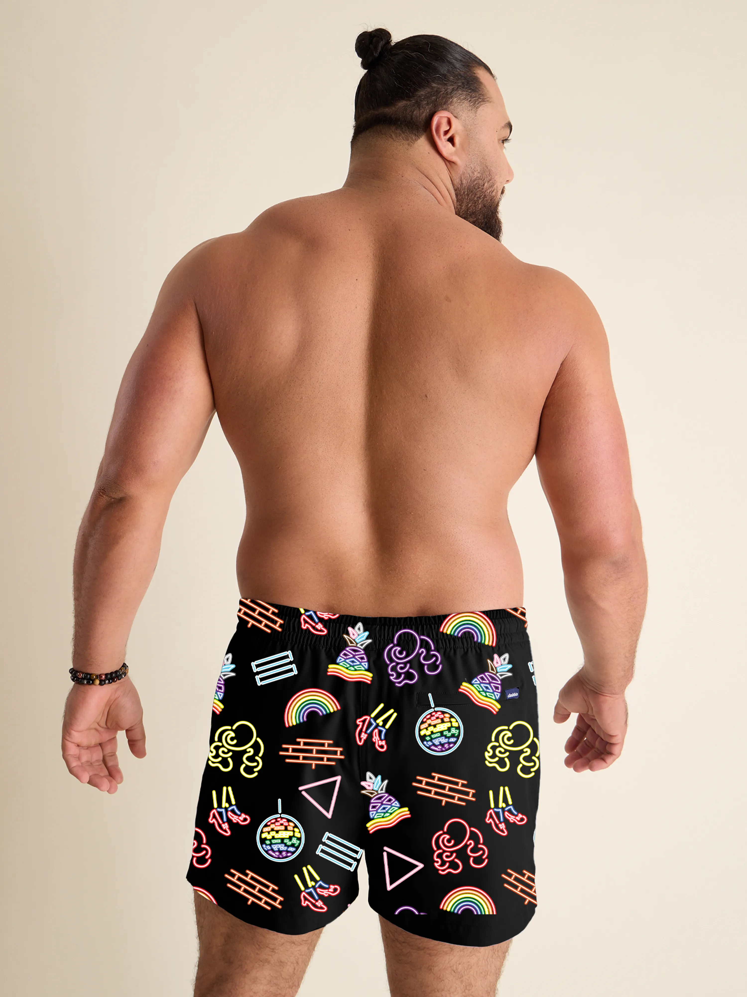 The Neon Pride 4" (Classic Lined Swim Trunks)
