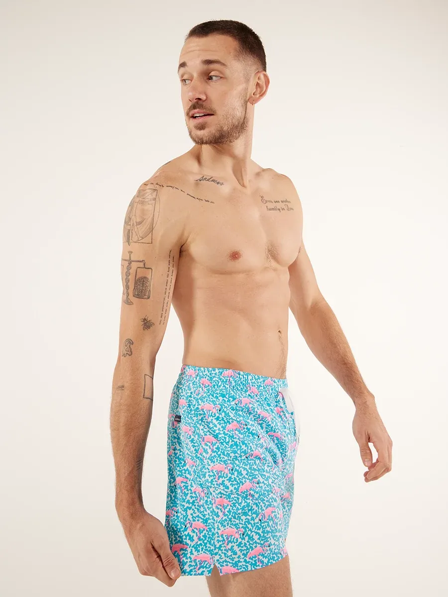 The Domingos Are For Flamingos 5.5" (Lined Classic Swim Trunk)
