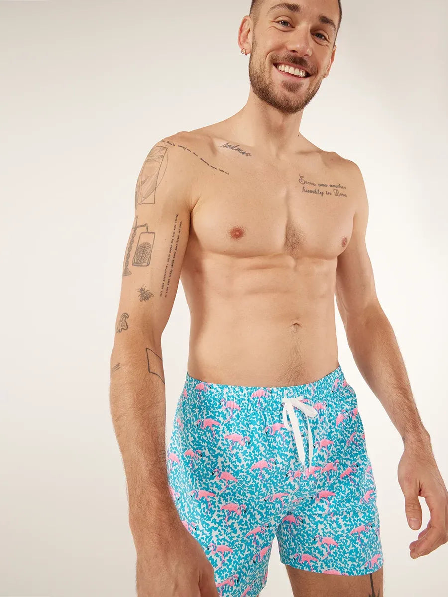 The Domingos Are For Flamingos 5.5" (Lined Classic Swim Trunk)