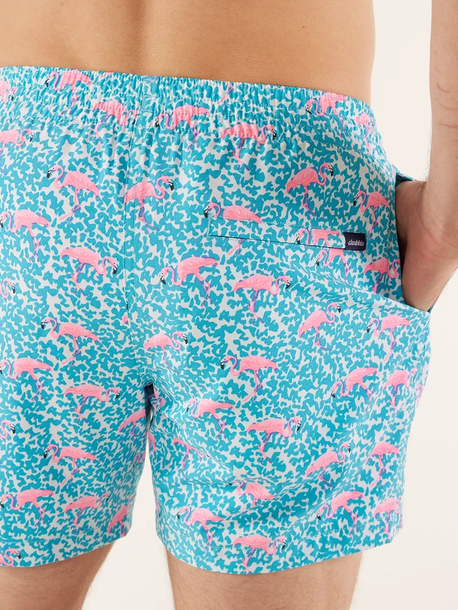 The Domingos Are For Flamingos 5.5" (Lined Classic Swim Trunk)