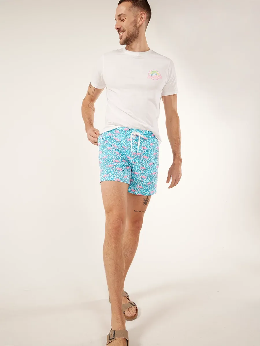 The Domingos Are For Flamingos 5.5" (Lined Classic Swim Trunk)