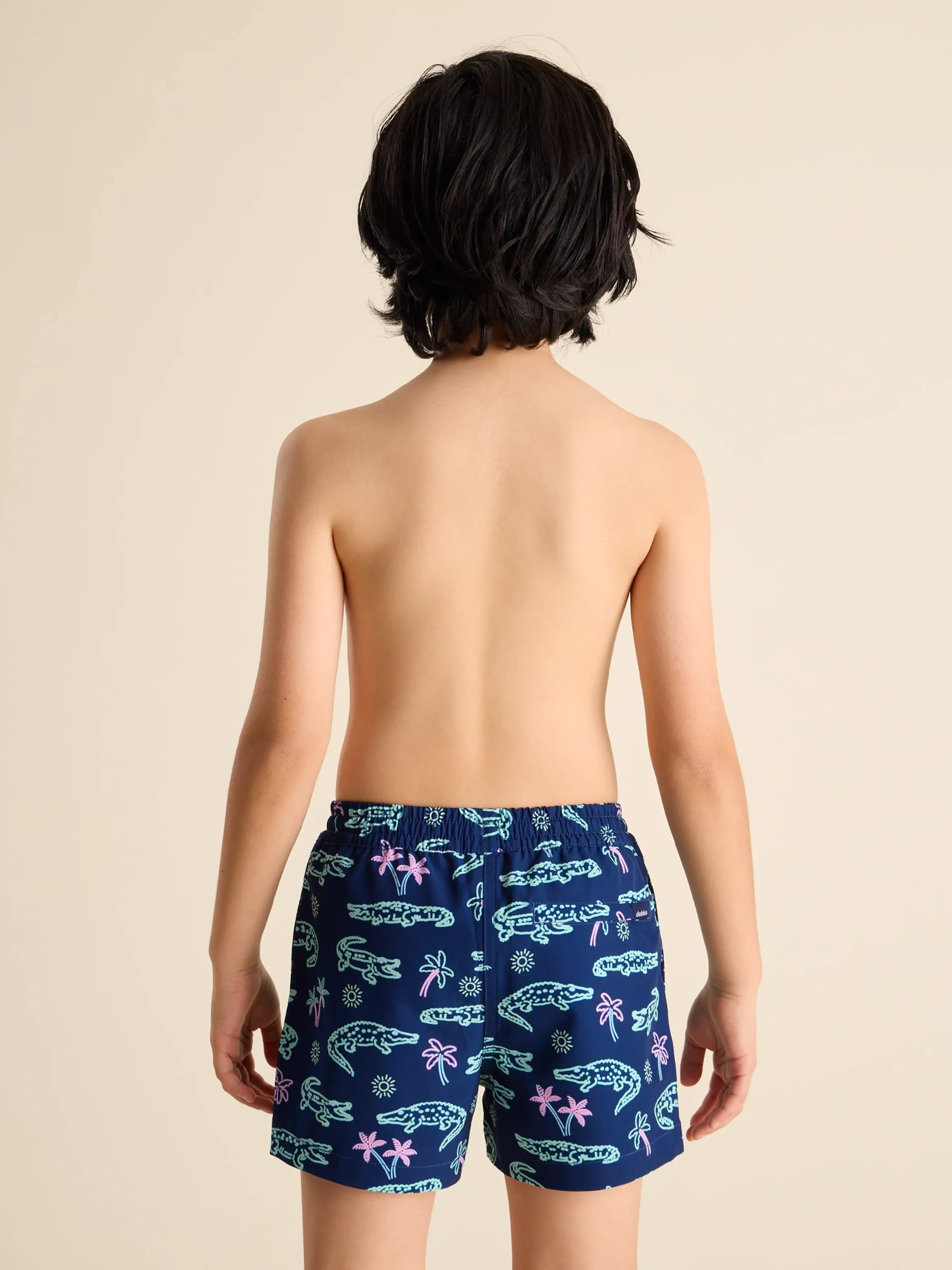 The Neon Glades (Boys Lined Classic Swim Trunk- Shorter)
