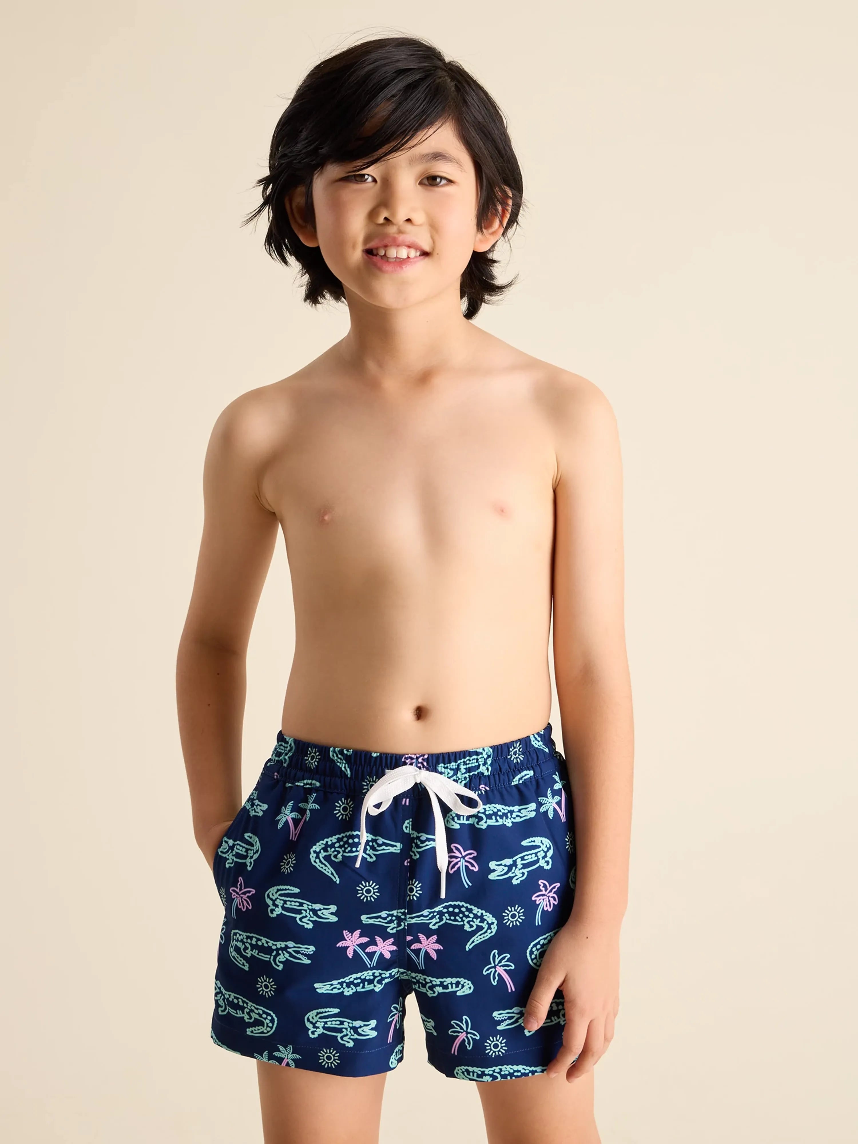 The Neon Glades (Boys Lined Classic Swim Trunk- Shorter)