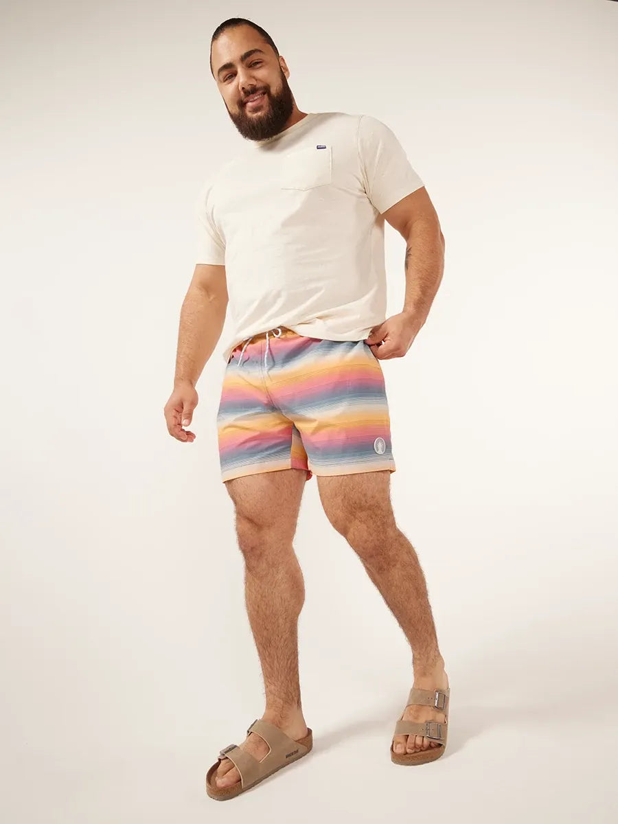 The Malibu Sunsets 5.5" (Faded Classic Lined Swim Trunk)