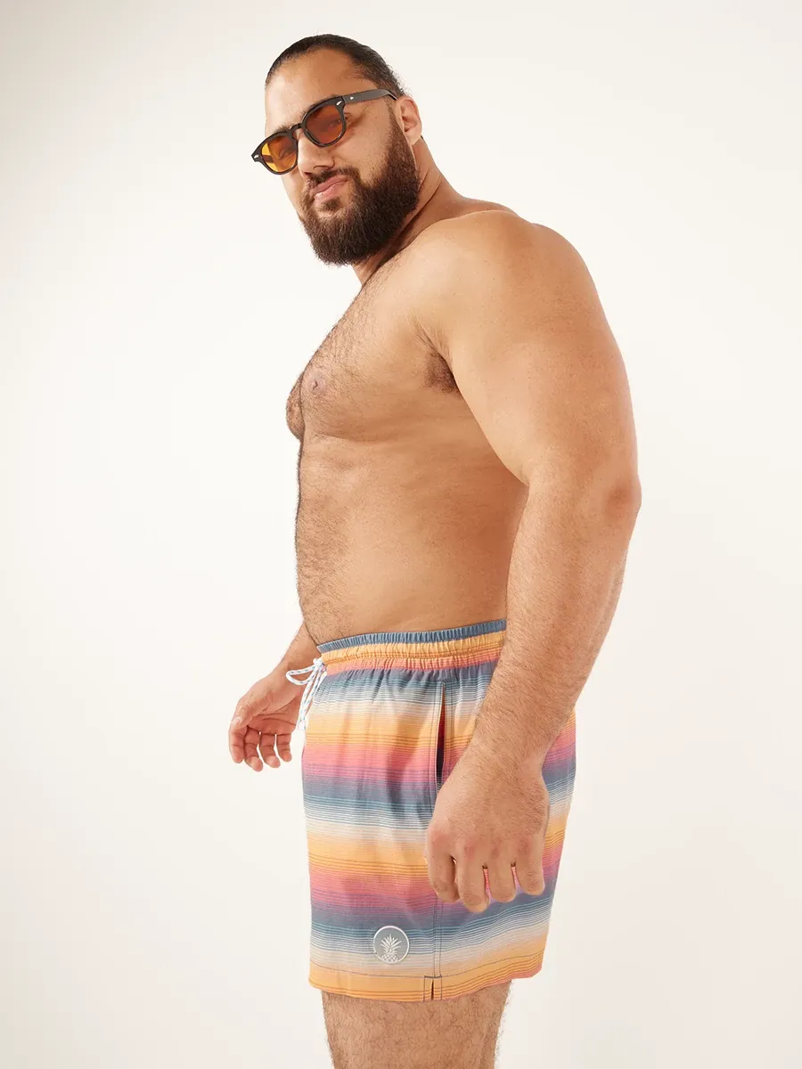 The Malibu Sunsets 4" (Faded Classic Lined Swim Trunk)