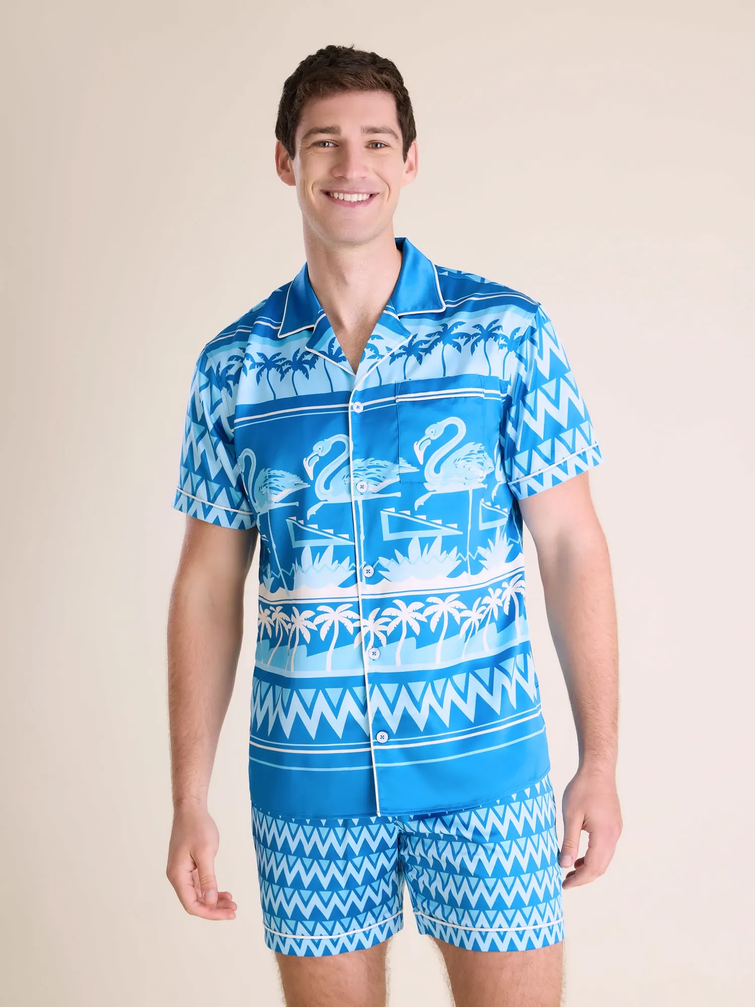 The Fly-Mingo- Blue (Satin Sleep Shirt)