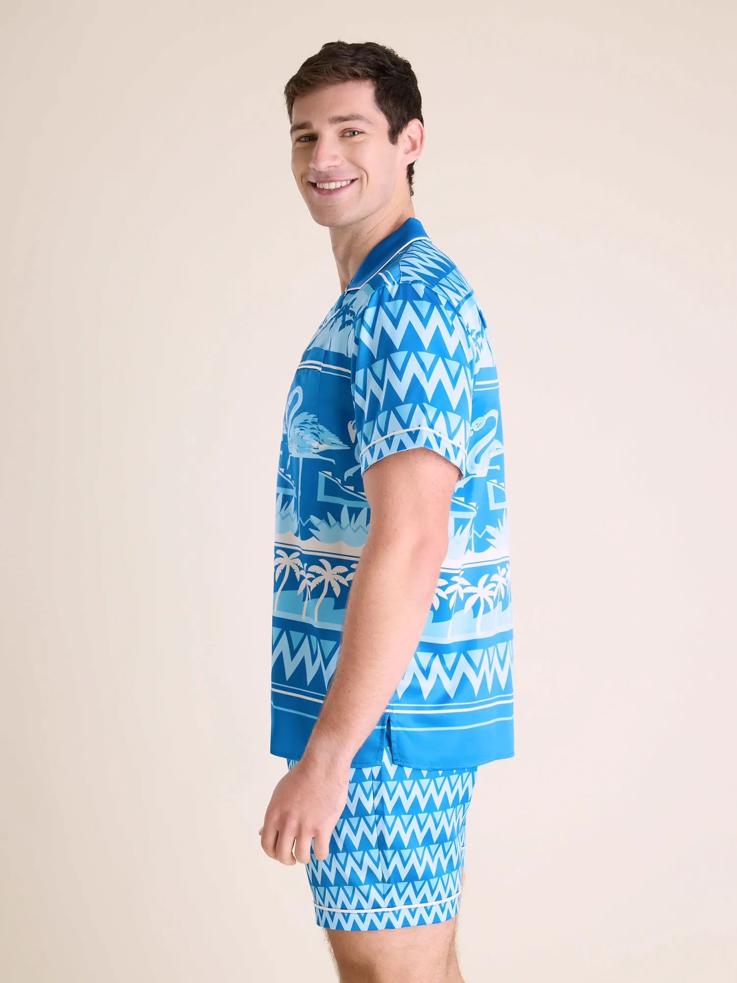The Fly-Mingo- Blue (Satin Sleep Shirt)