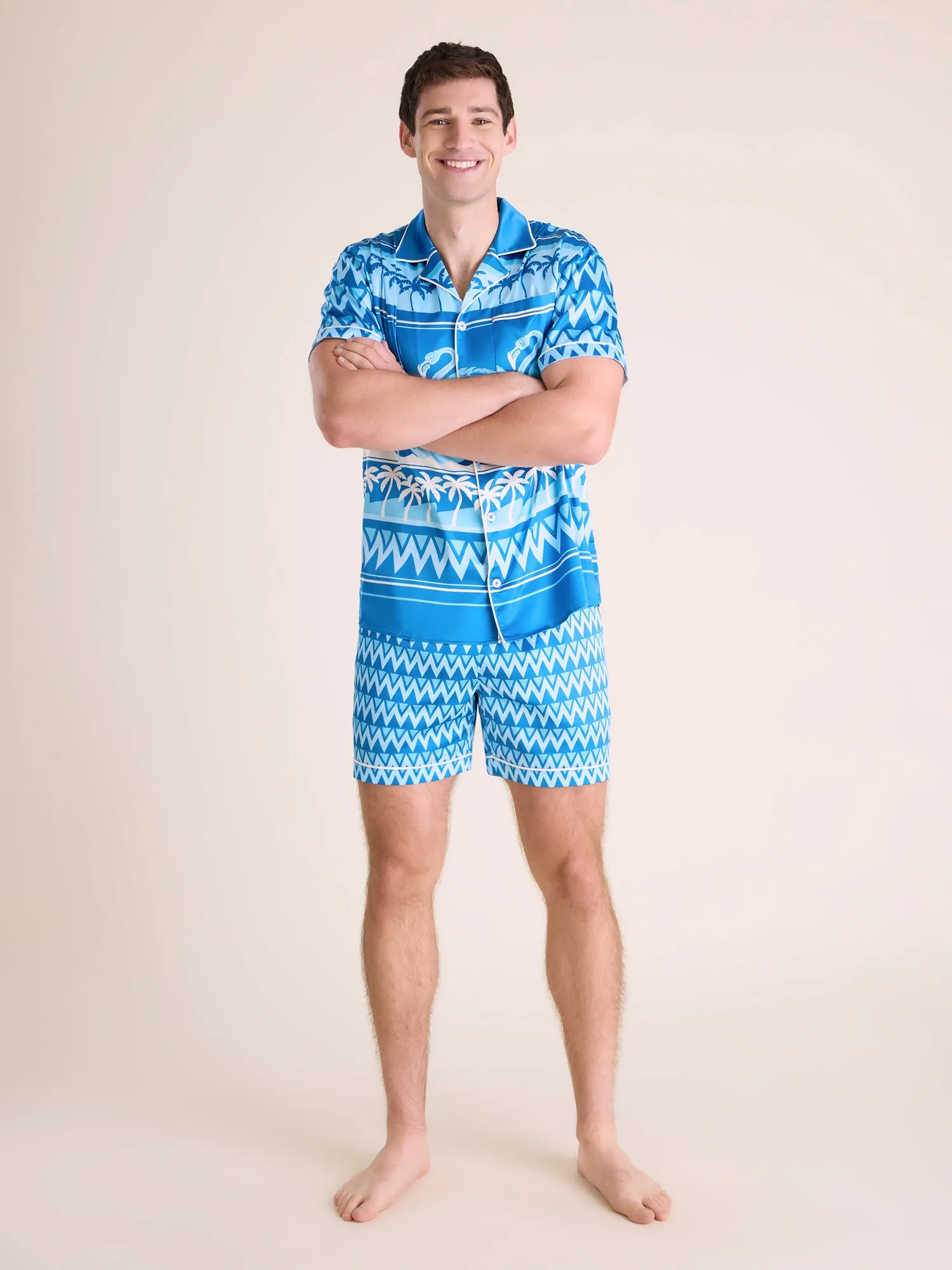 The Fly-Mingo- Blue (Satin Sleep Shirt)
