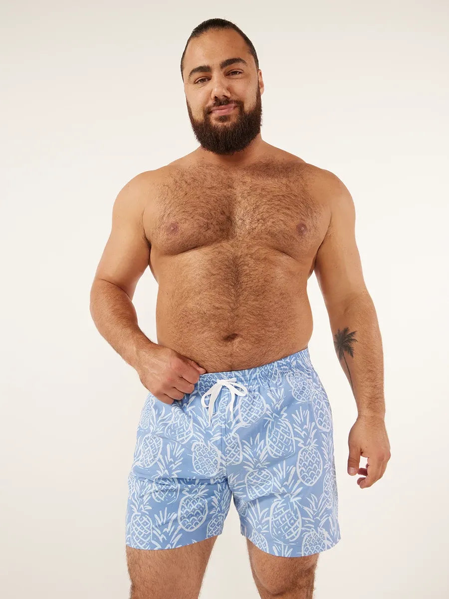 The Thigh-Napples 5.5" (Faded Lined Classic Swim Trunk)