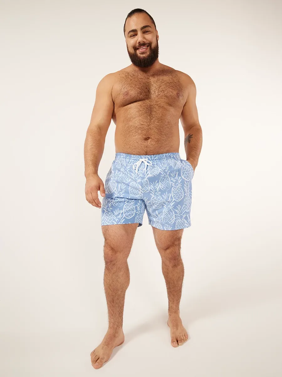 The Thigh-Napples 5.5" (Faded Lined Classic Swim Trunk)