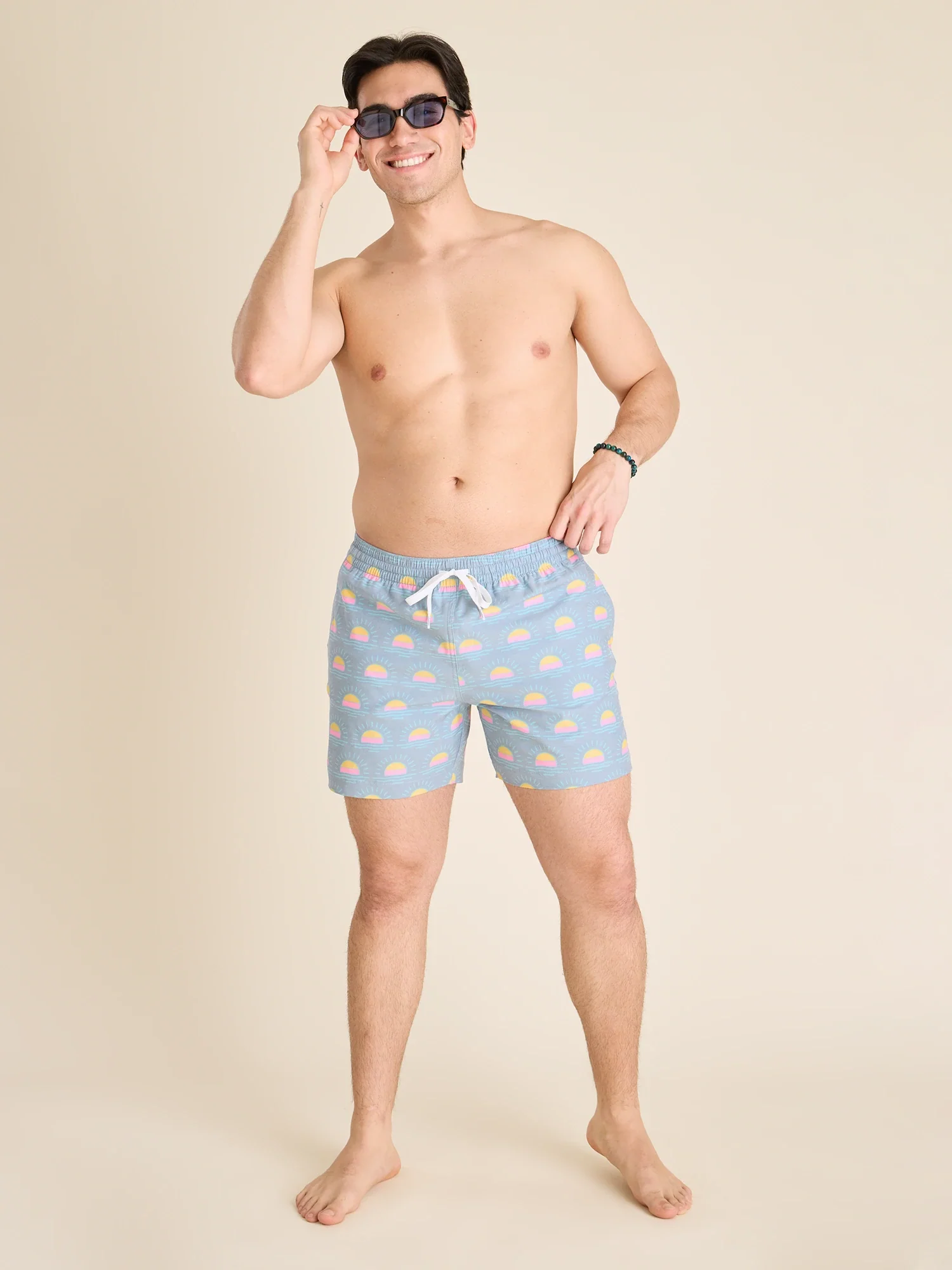 The Heat Waves- Gray 5.5" (Classic Lined Swim Trunk)