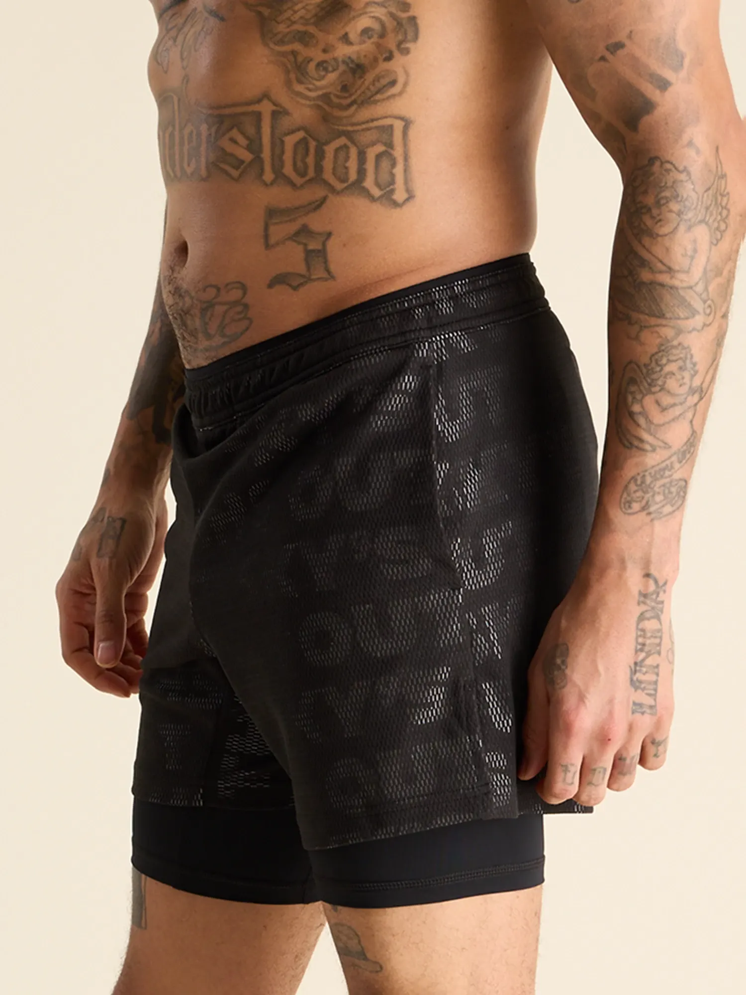 The Black Read All About Its 5.5" (Mesh Training Short)