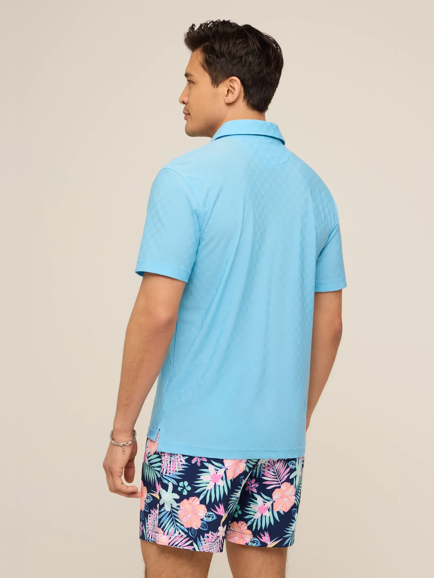 The Afternoon Blue (Textured Performance Polo)