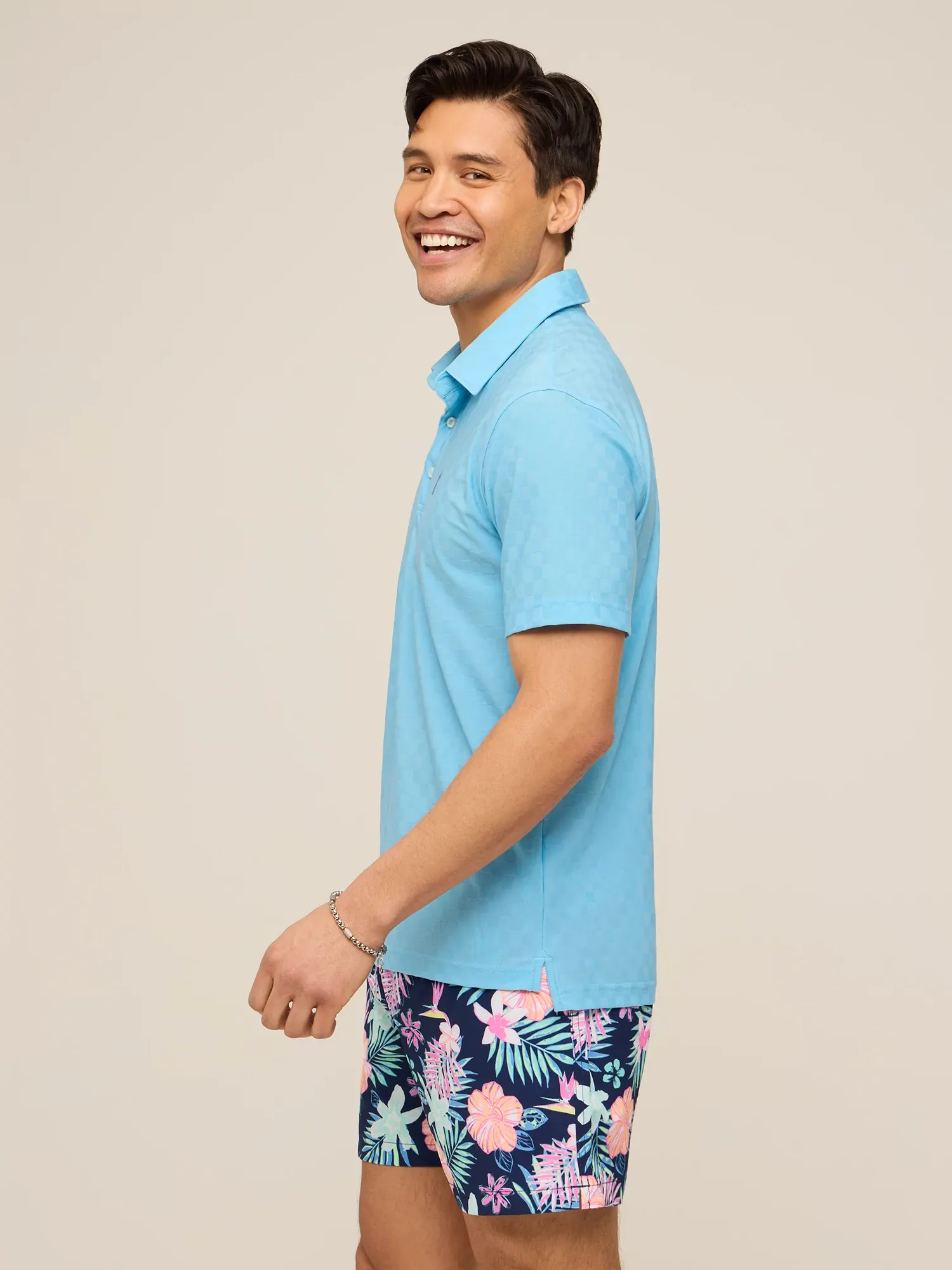The Afternoon Blue (Textured Performance Polo)