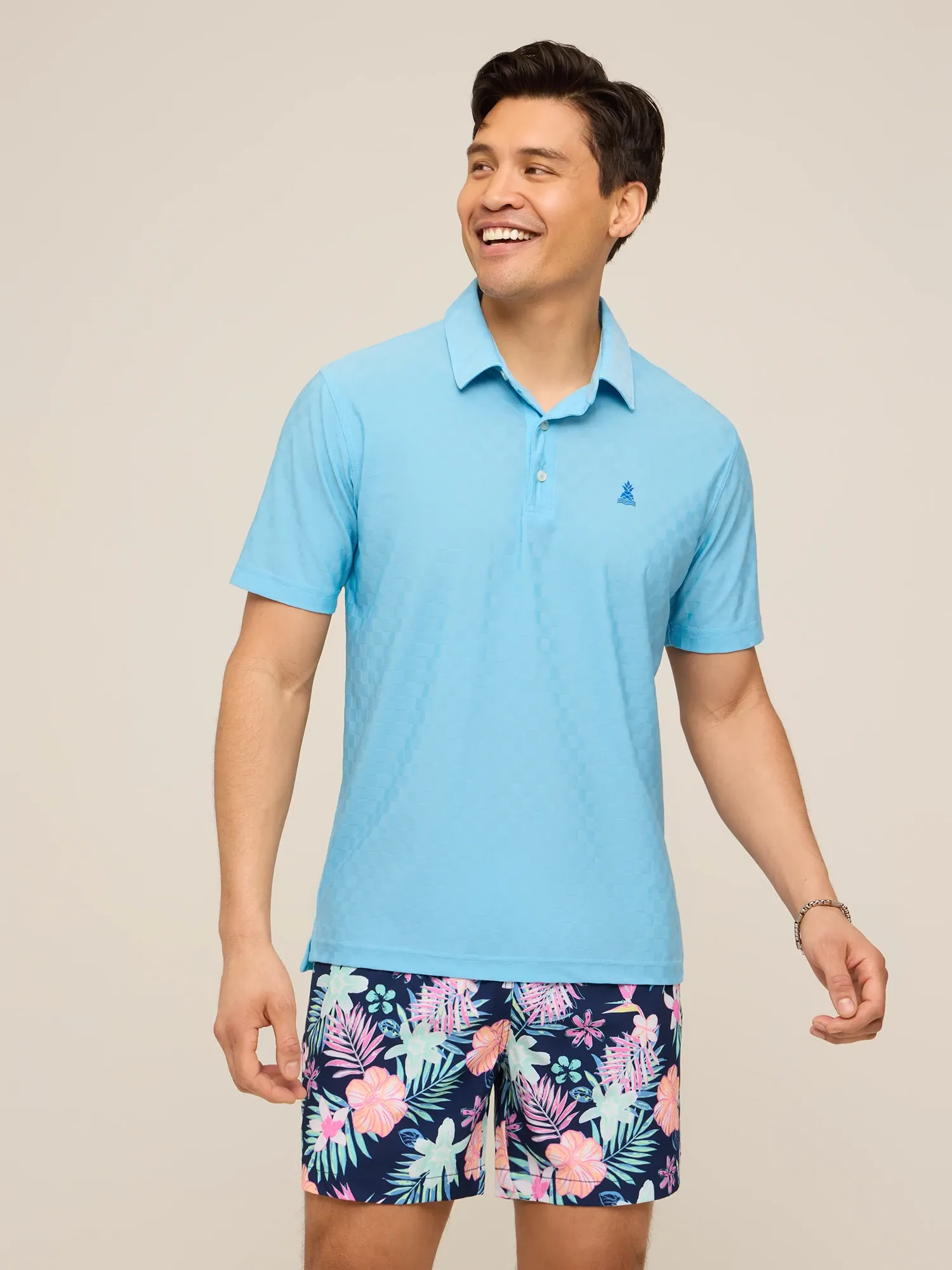 The Afternoon Blue (Textured Performance Polo)
