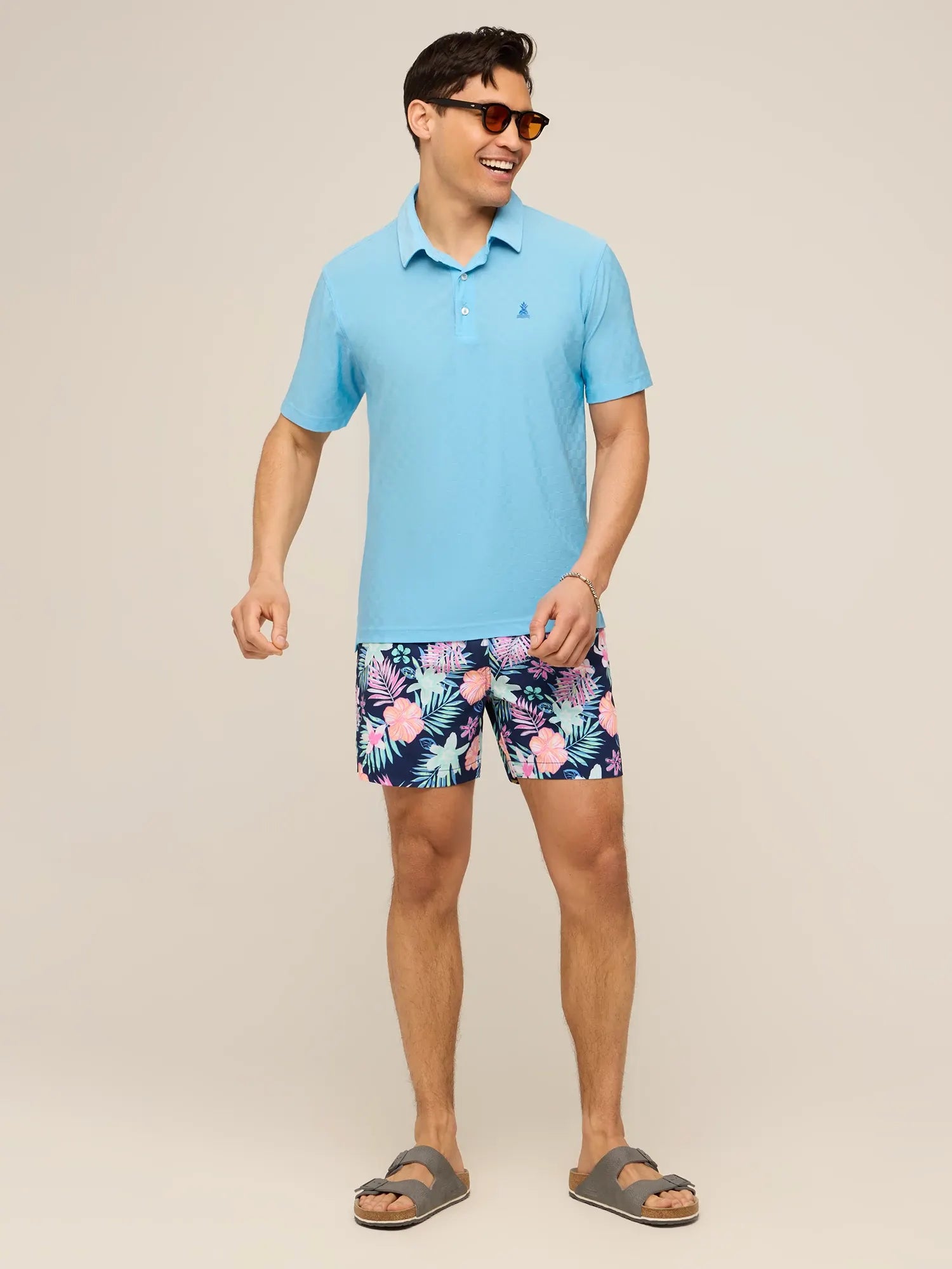 The Afternoon Blue (Textured Performance Polo)