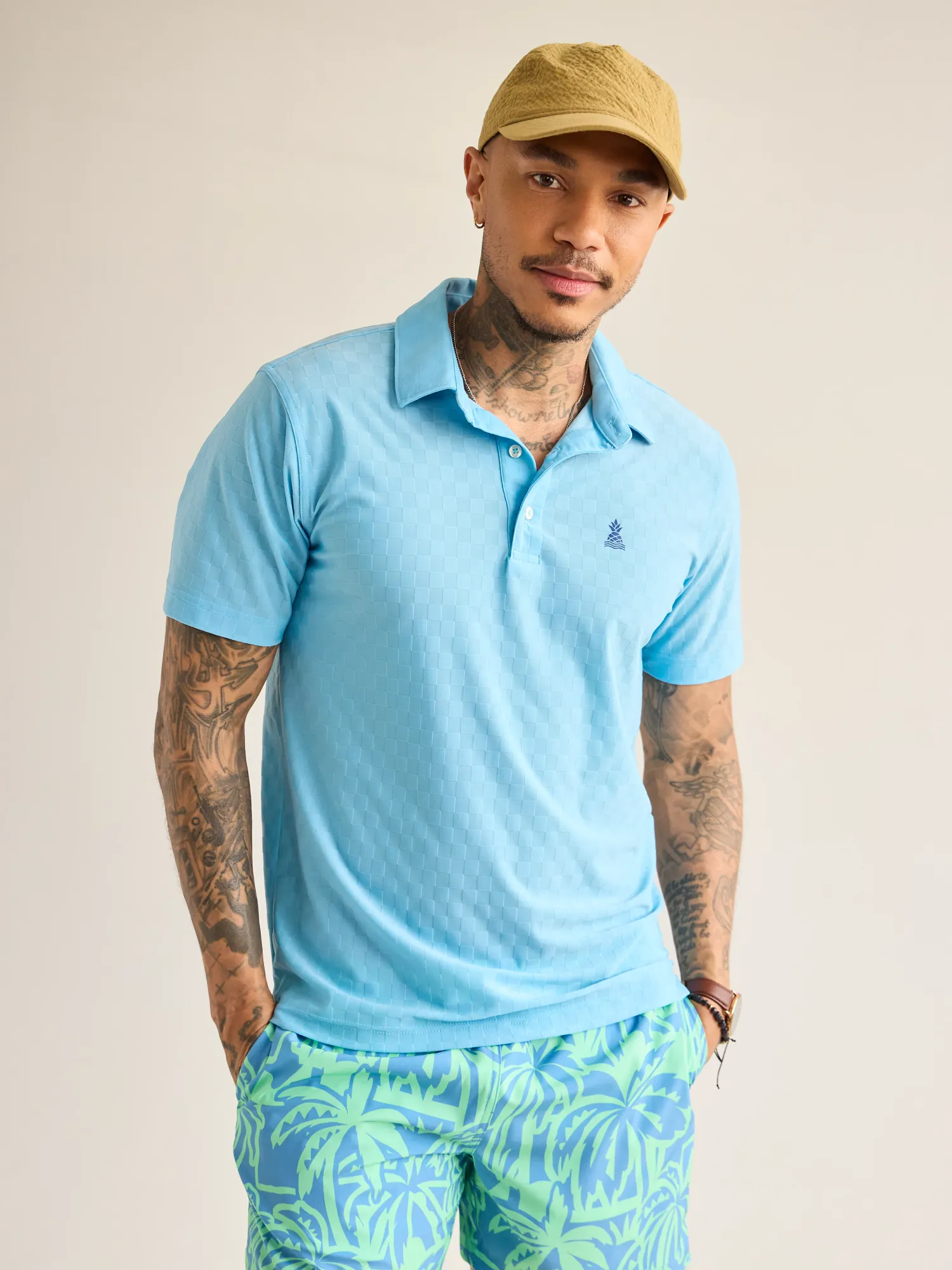 The Afternoon Blue (Textured Performance Polo)