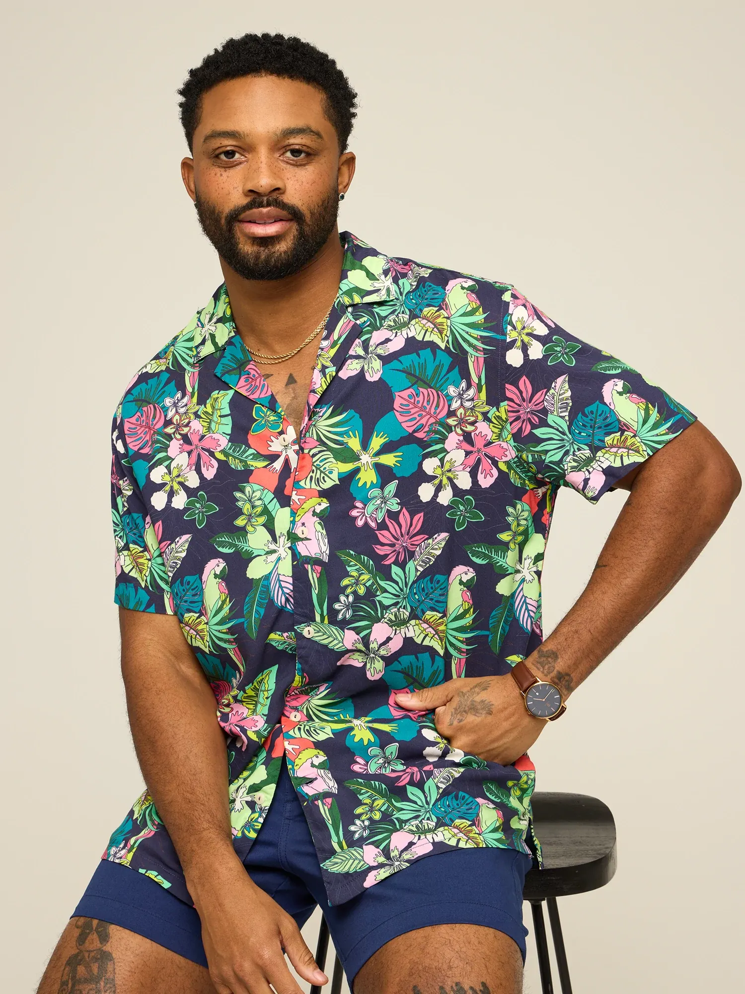 5232-the-canopy-rayon-sunday-shirt-navy-1.webp The Canopy (Rayon Sunday Shirt)- Navy