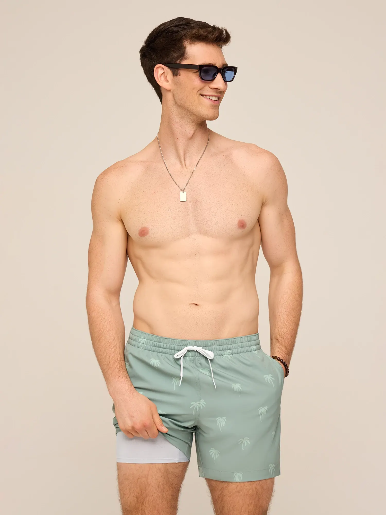 The Midnight Palms 5.5" Classic Lined Swim Trunk - Olive