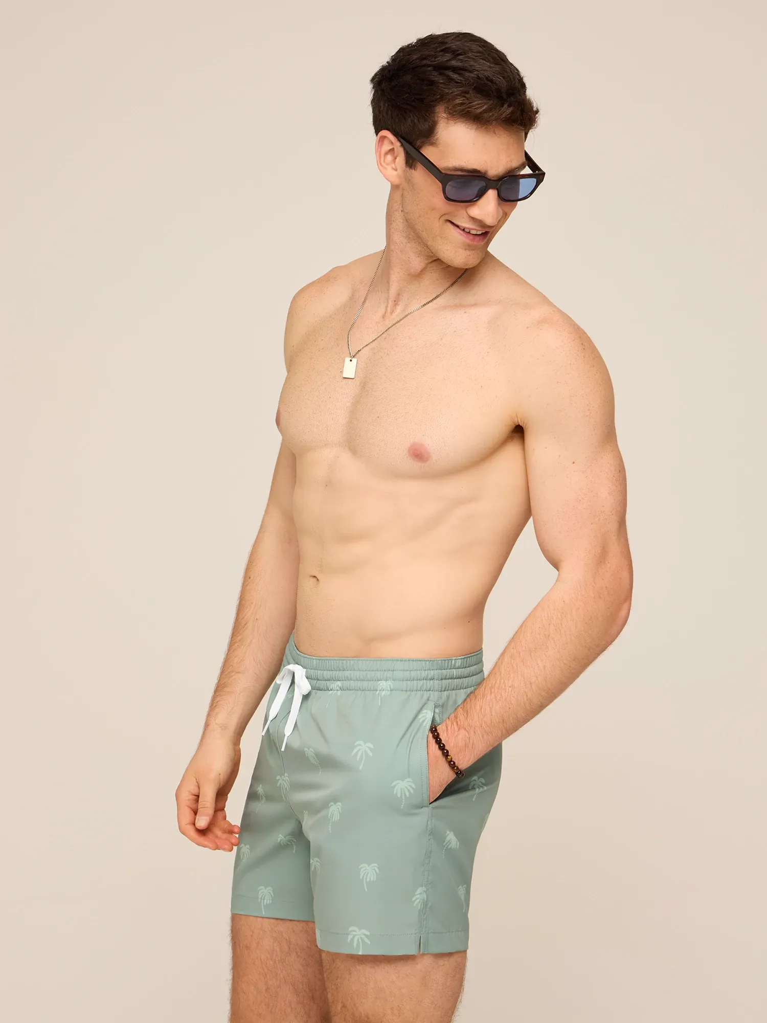 The Midnight Palms 5.5" Classic Lined Swim Trunk - Olive