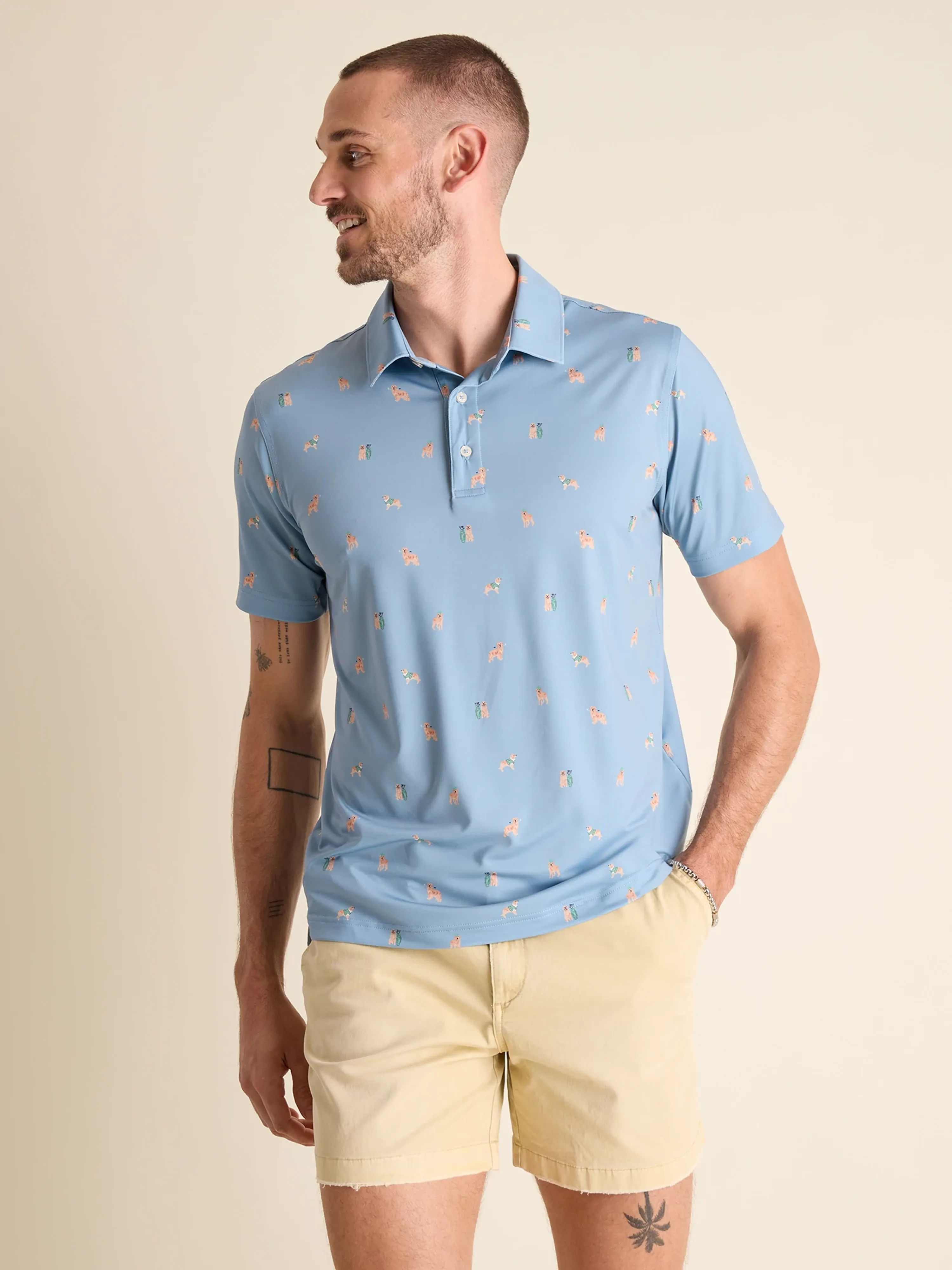 The Barkin' Up the Wrong Tree (Performance Polo) - Light Blue