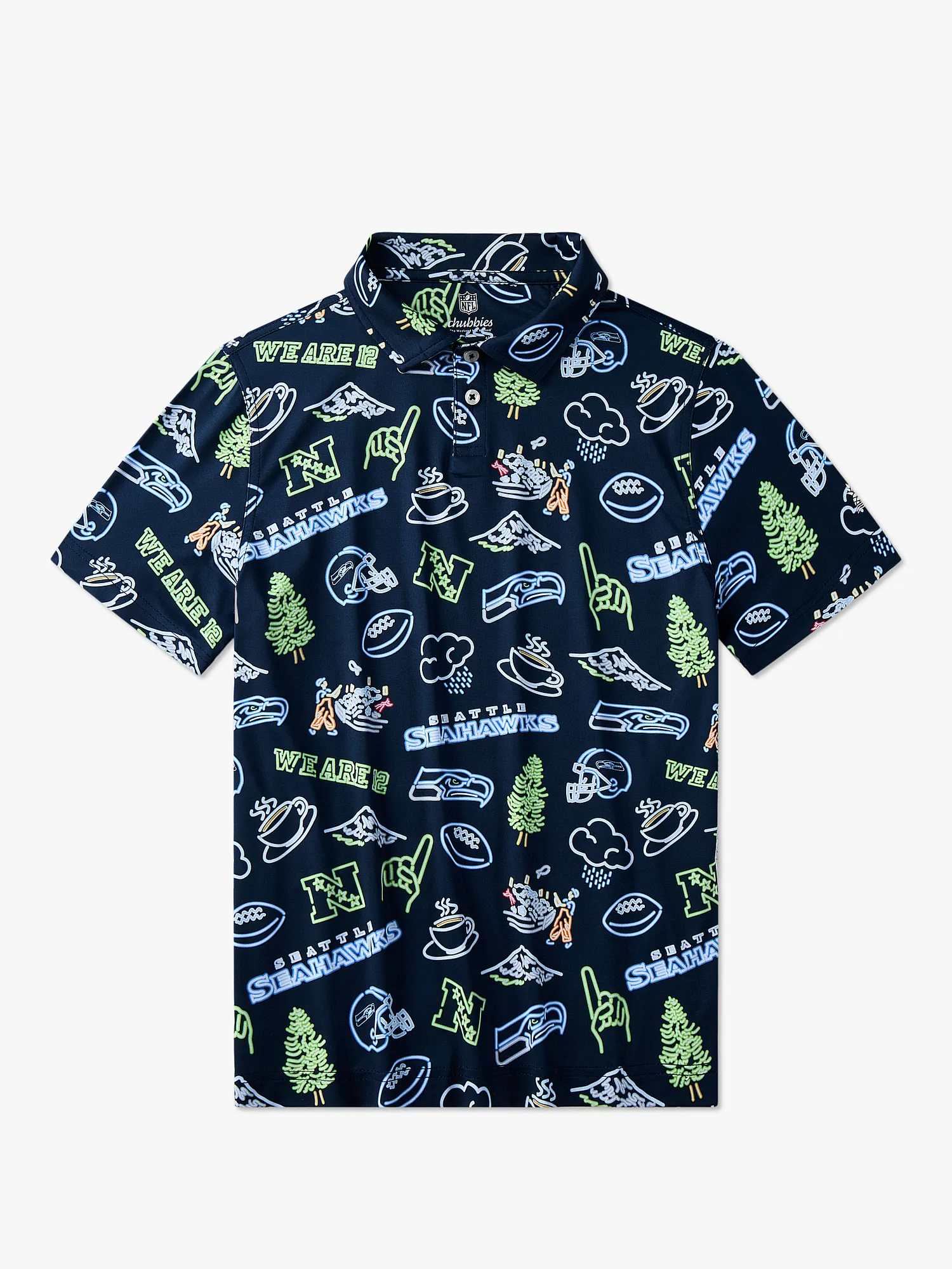 The Neon Seahawks (NFL Boys Performance Polo)