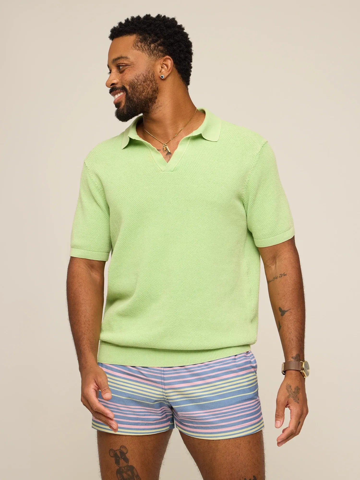 The Pistachio Glow (Knit Polo)