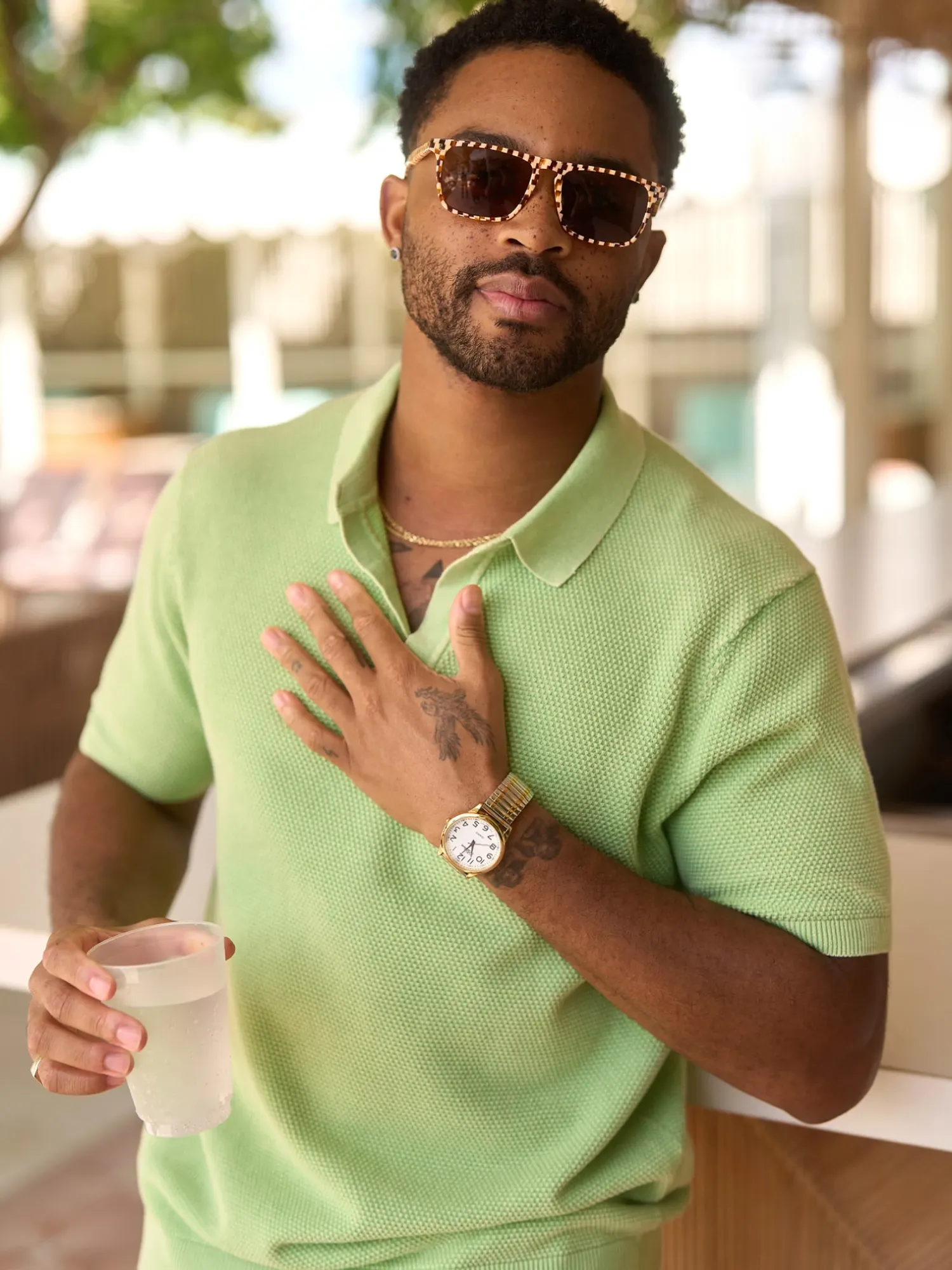 The Pistachio Glow (Knit Polo)