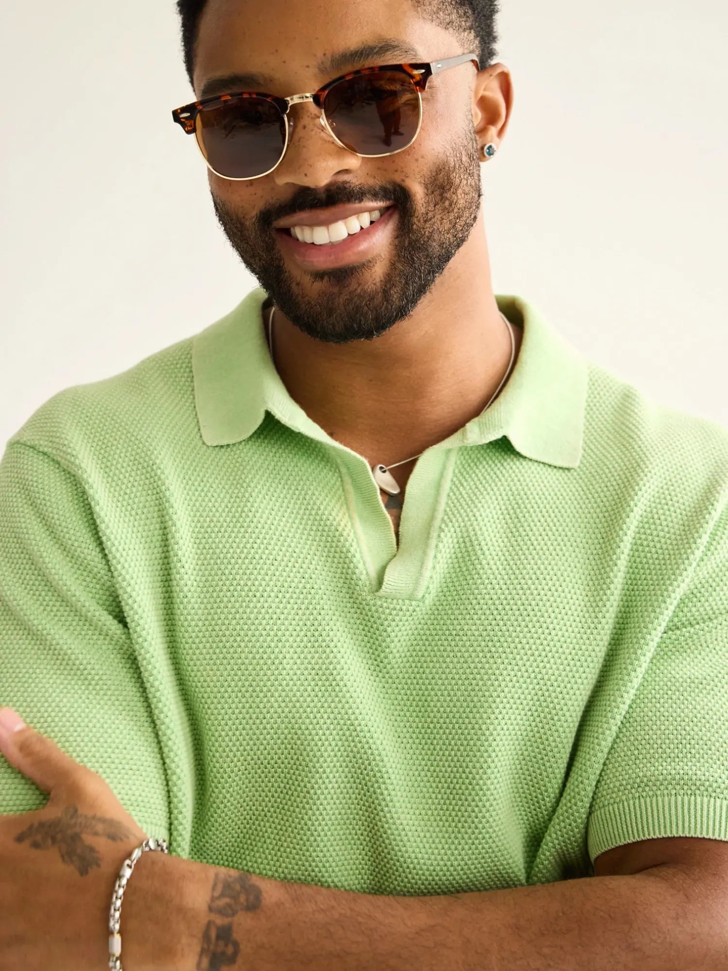 The Pistachio Glow (Knit Polo)