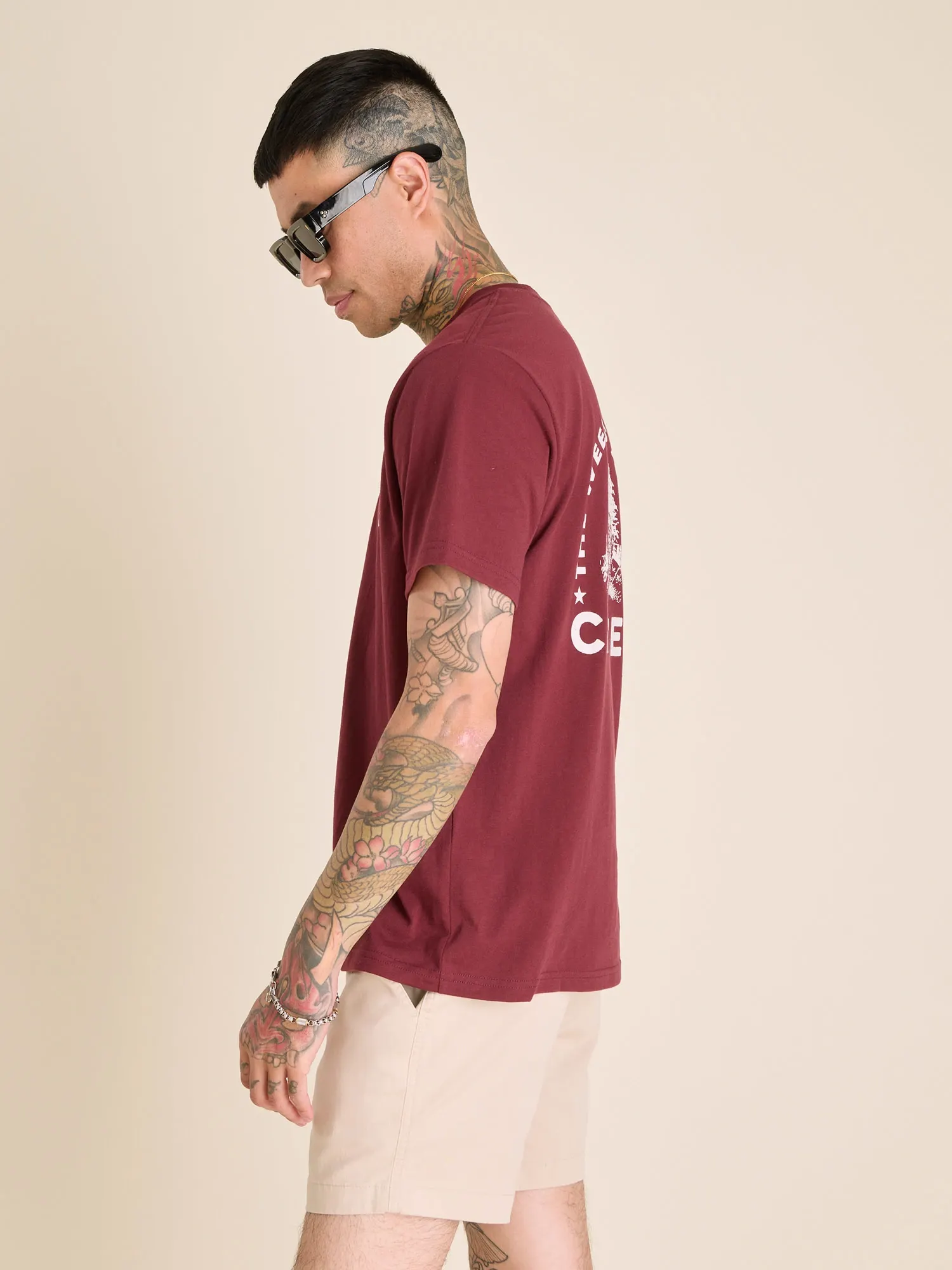 The Rough n' Tumble (Non Pocket Graphic Tee) - Burgundy
